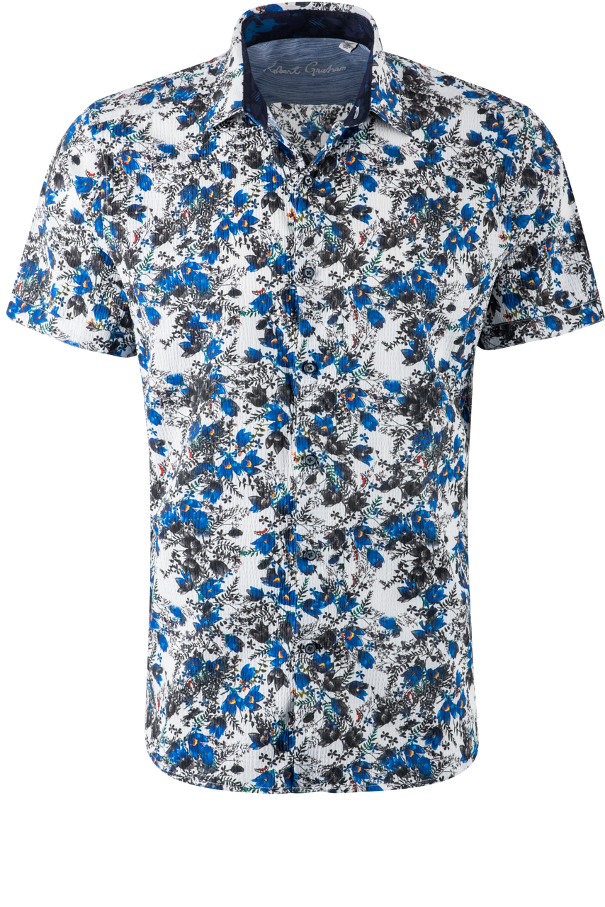Robert Graham Feeling Blue Short Sleeve Button-Front Shirt