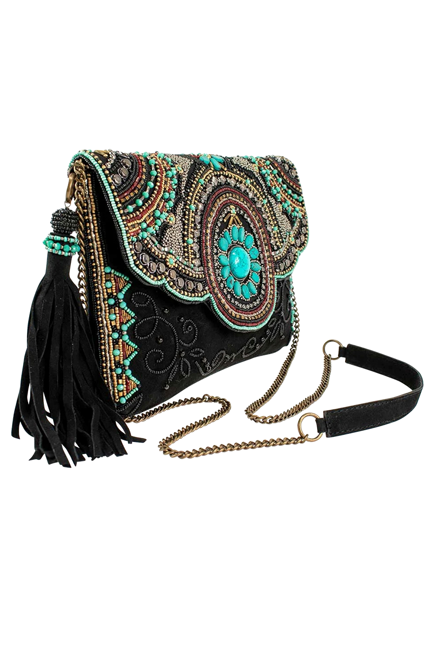 Mary Frances Turquoise Journey Crossbody Bag