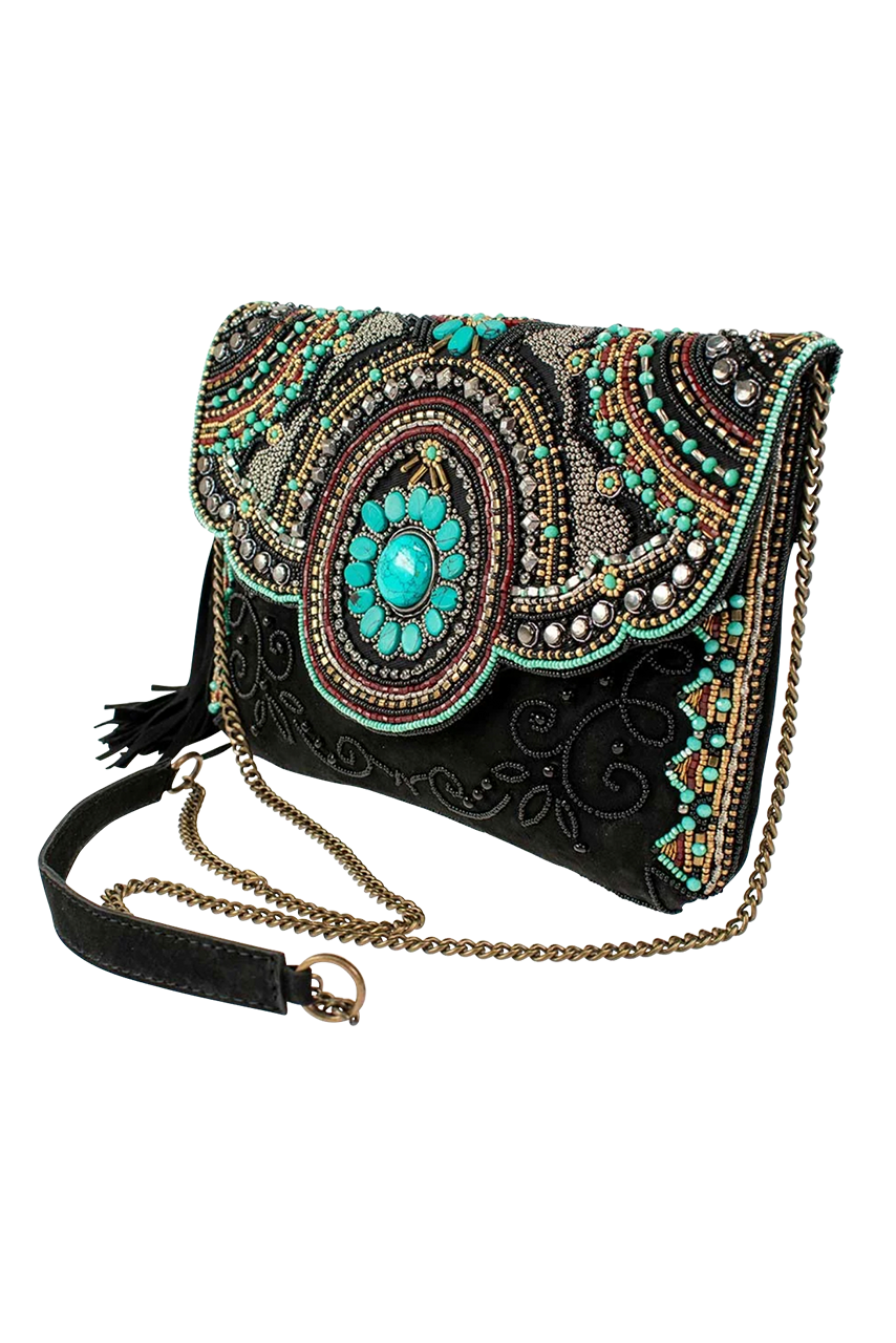 Mary Frances Turquoise Journey Crossbody Bag