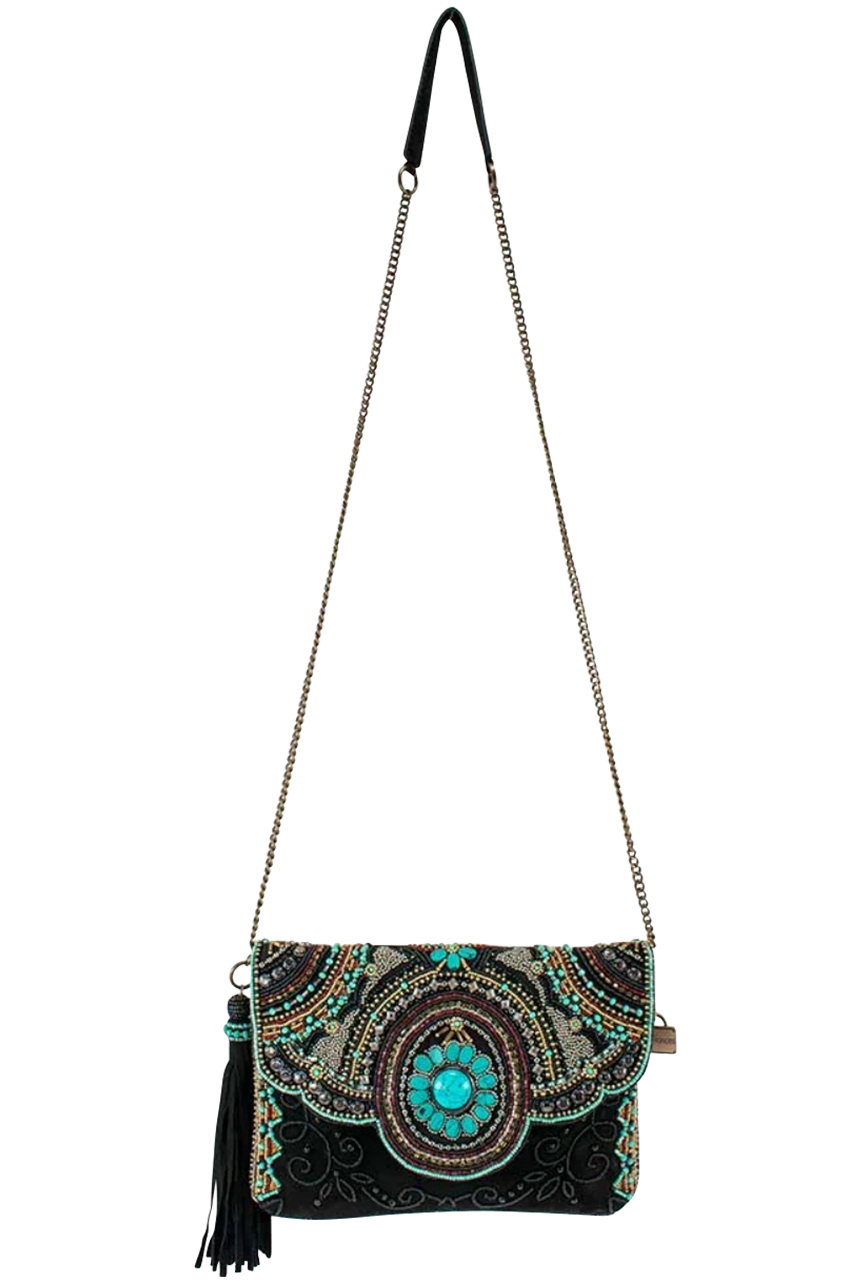 Mary Frances Turquoise Journey Crossbody Bag