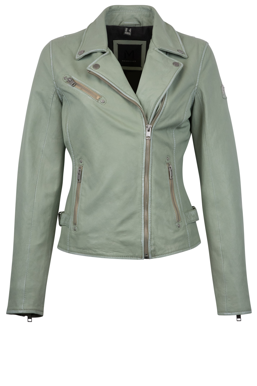 Mauritius Sofia Light Green Lamb Leather Jacket