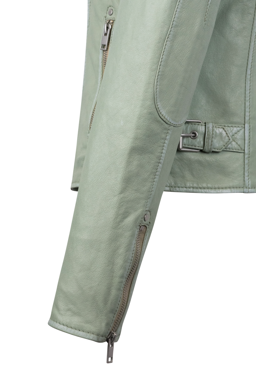 Mauritius Sofia Light Green Lamb Leather Jacket