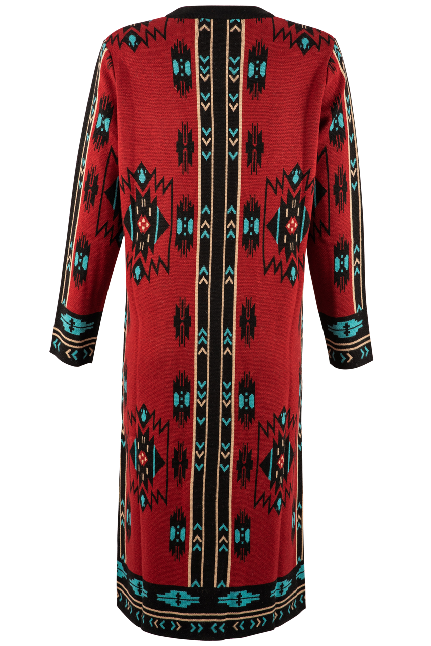 Time of the West Long Red Alpaca Sweater