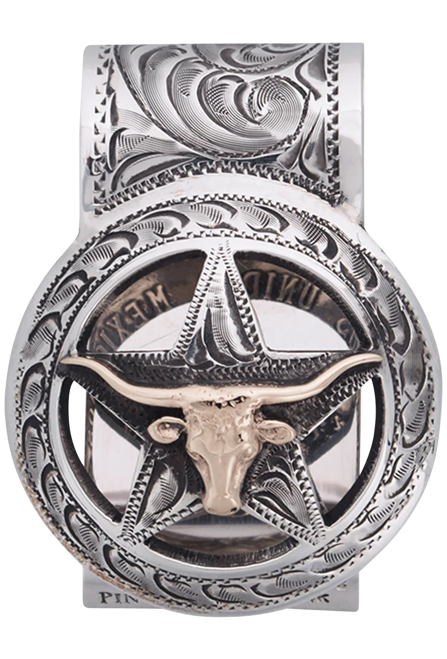 Pinto Ranch Cinco Peso Longhorn Money Clip