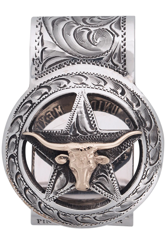 Pinto Ranch Cinco Peso Longhorn Money Clip