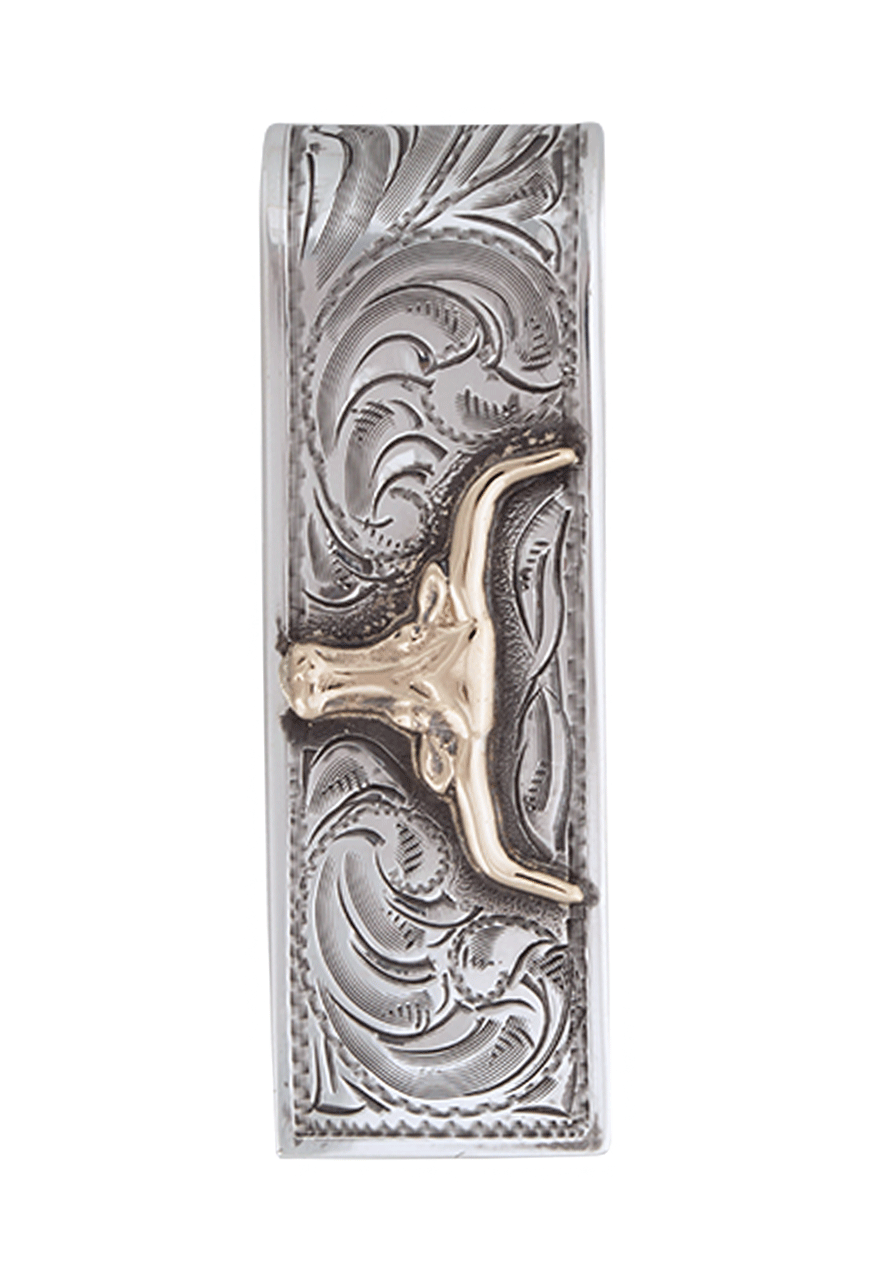 Pinto Ranch Gold & Silver Longhorn Money Clip