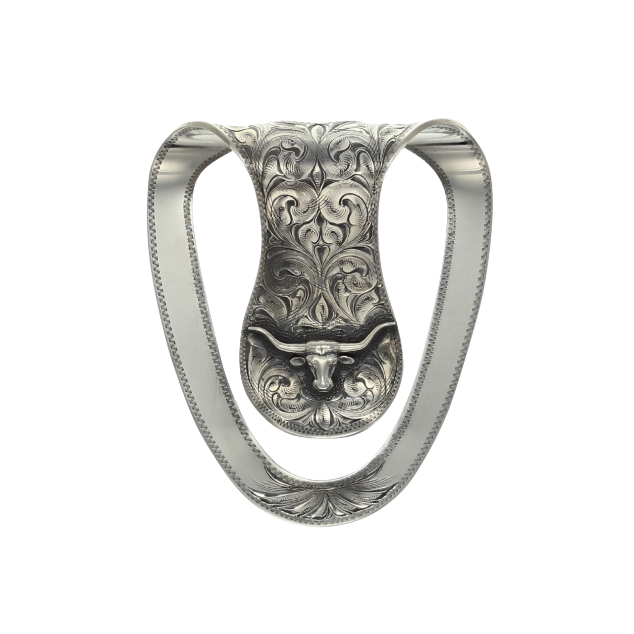 Clint Orms Engraved Longhorn Large Money Clip