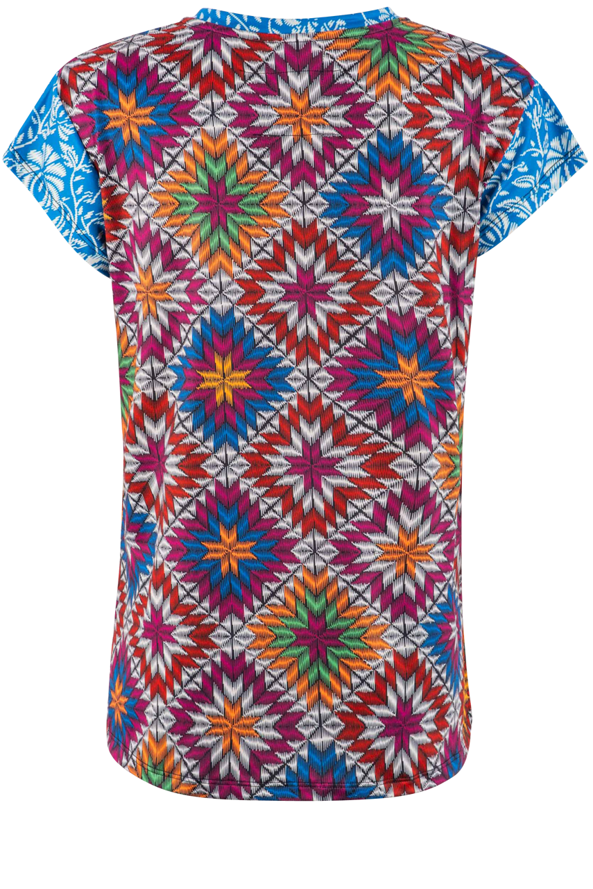 Double D Ranch Print Folk Top