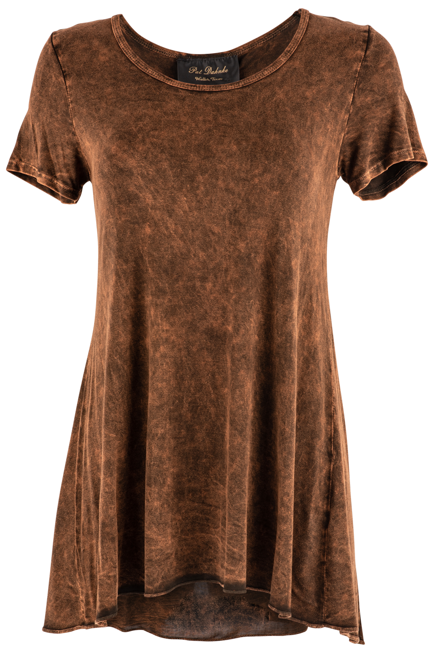 Pat Dahnke Brown Laced Back Top