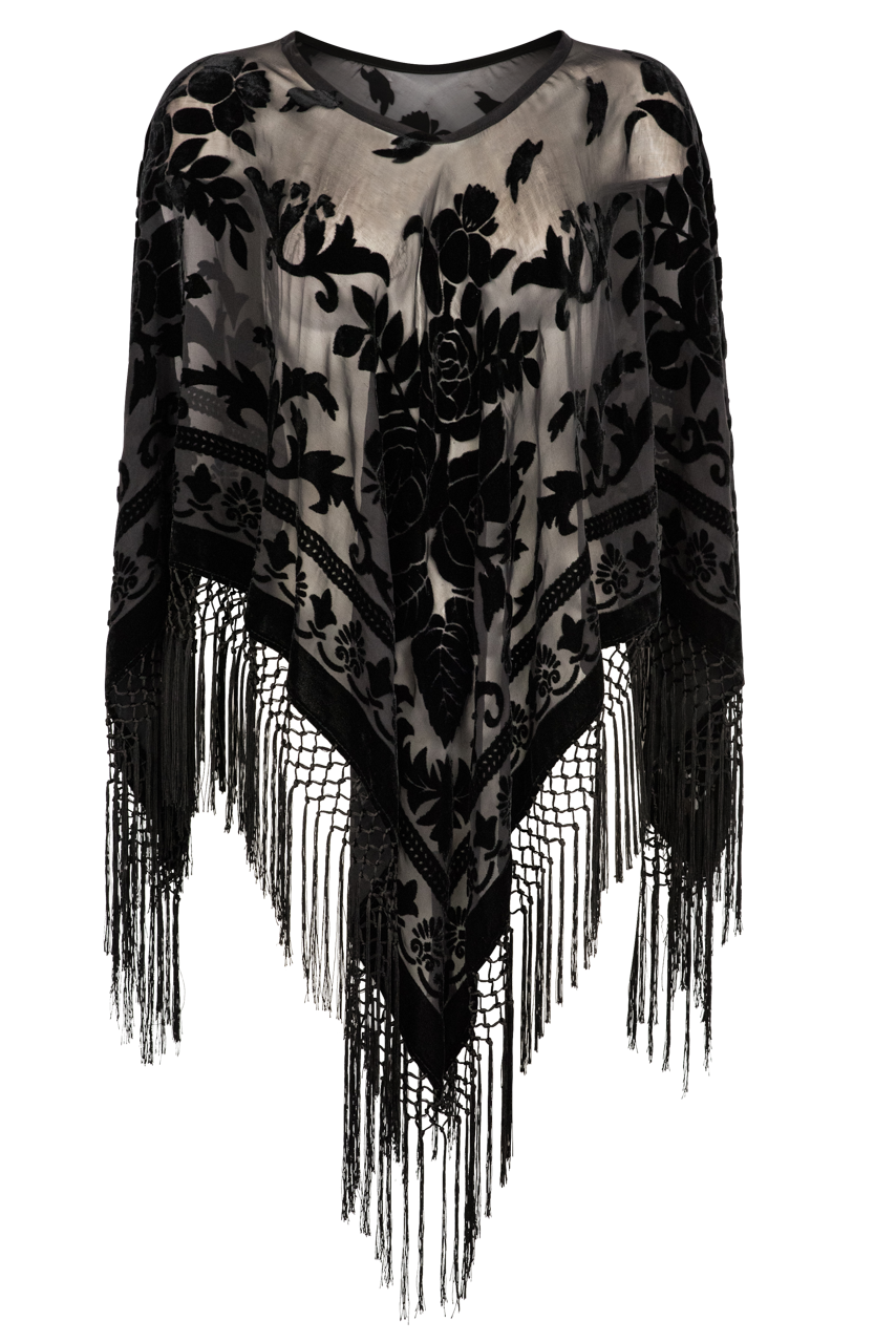 Pat Dahnke Black Burnout Poncho