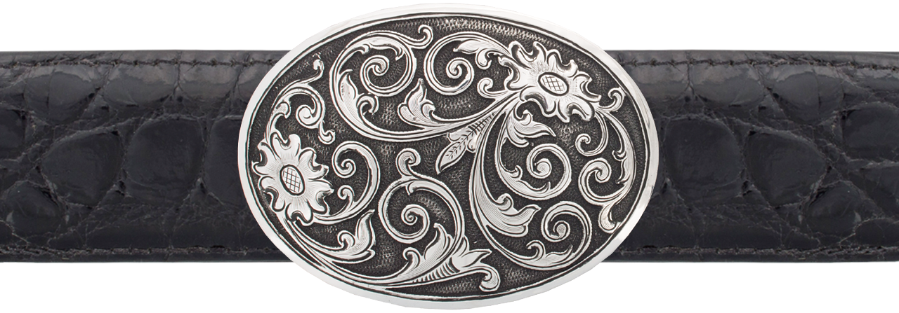 Silver King Filigree 1 1/2" Trophy Buckle