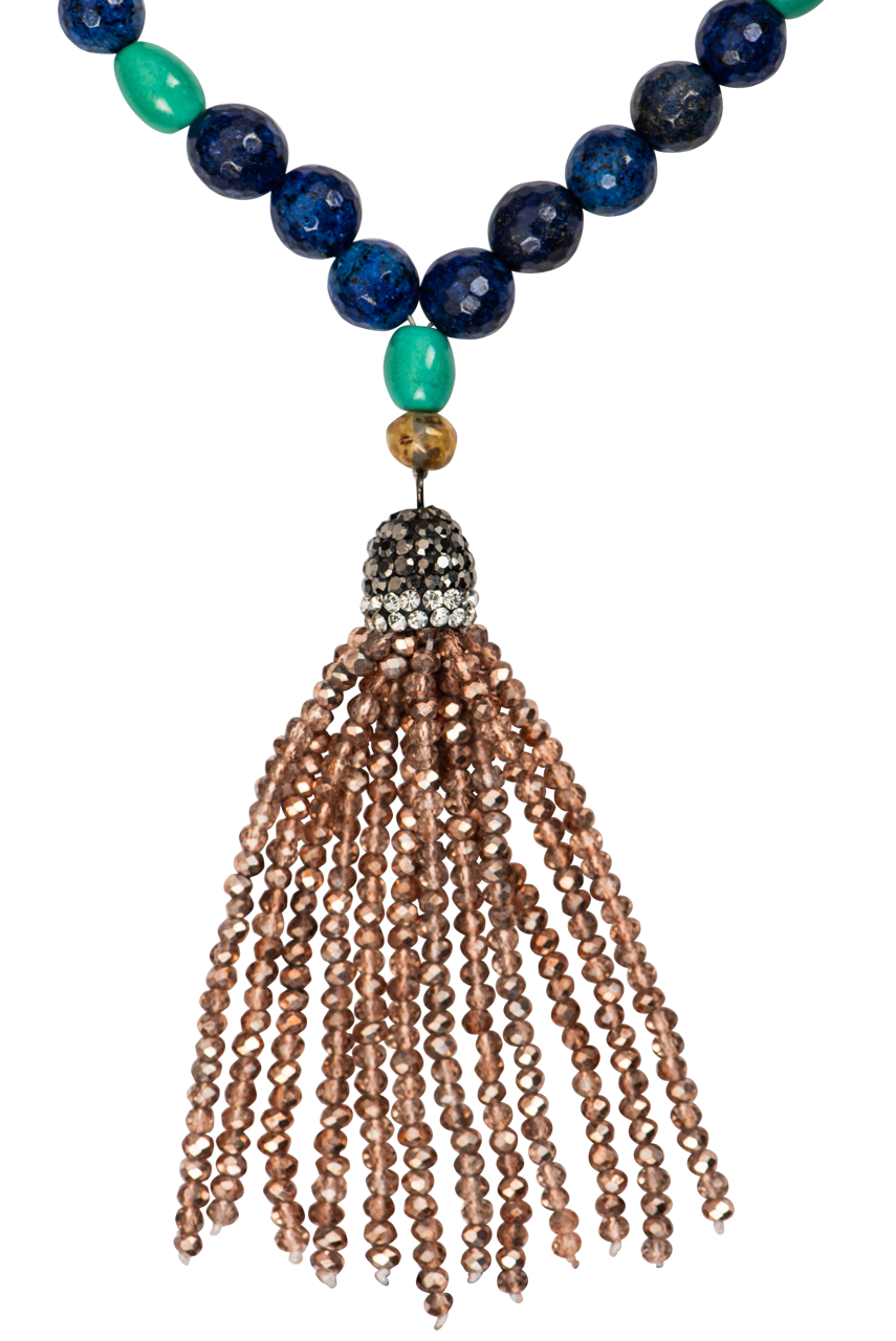 Ann Vlach Lapis Tassel Necklace