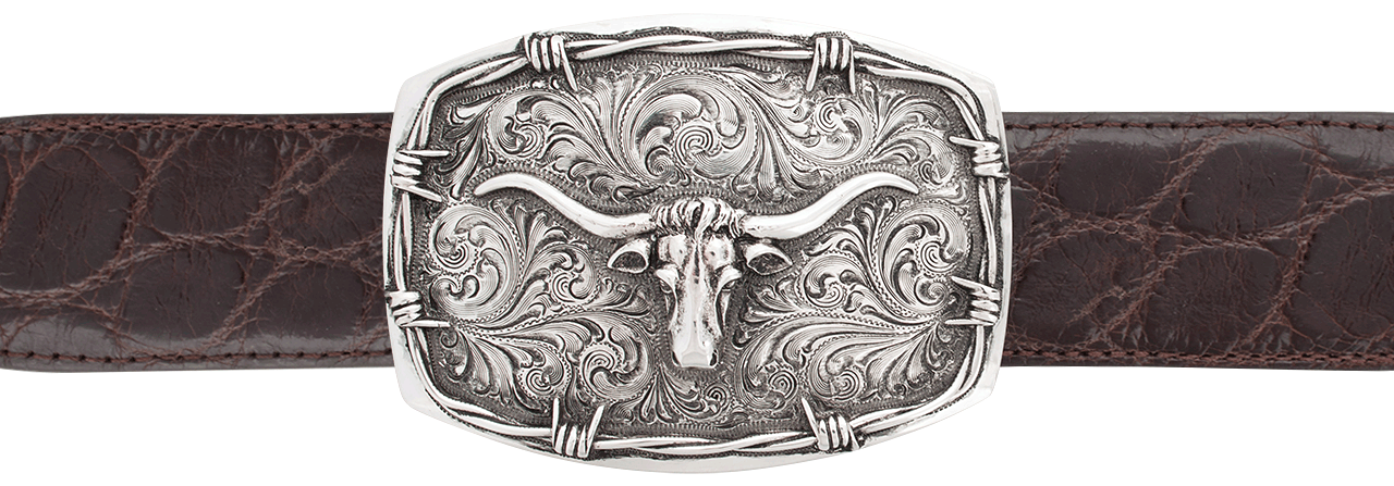 Silver King 1.5" Longhorn Trophy Buckle