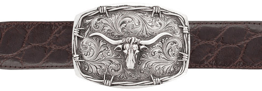 Silver King 1.5" Longhorn Trophy Buckle