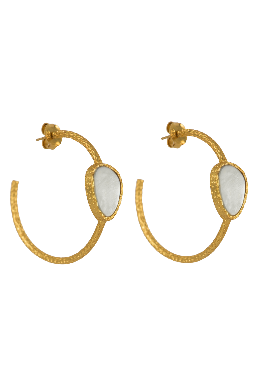 Christina Greene Pearl Hoop Earrings