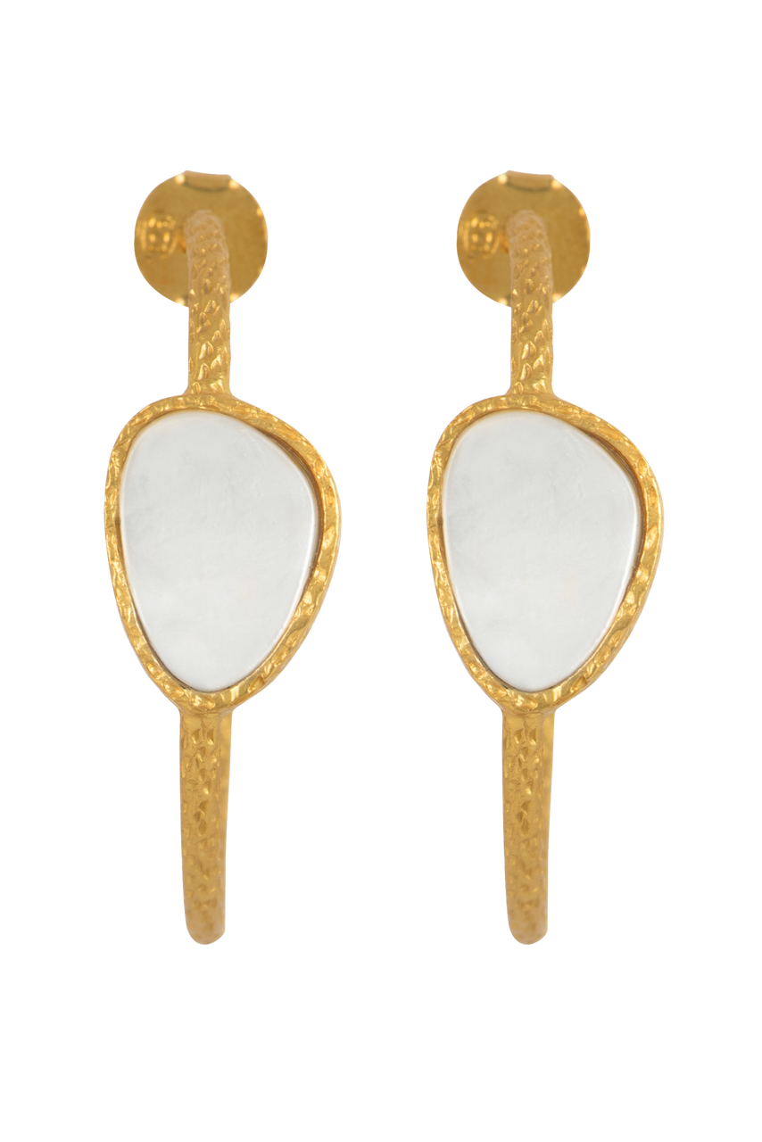 Christina Greene Pearl Hoop Earrings