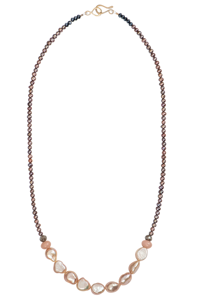 Ann Vlach Short Peacock Pearl Necklace