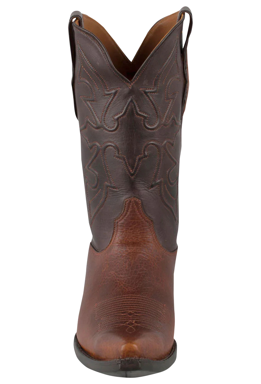 Black Jack for Pinto Ranch Men's Buffalo Cowboy Boots - Tan, Dark Brown