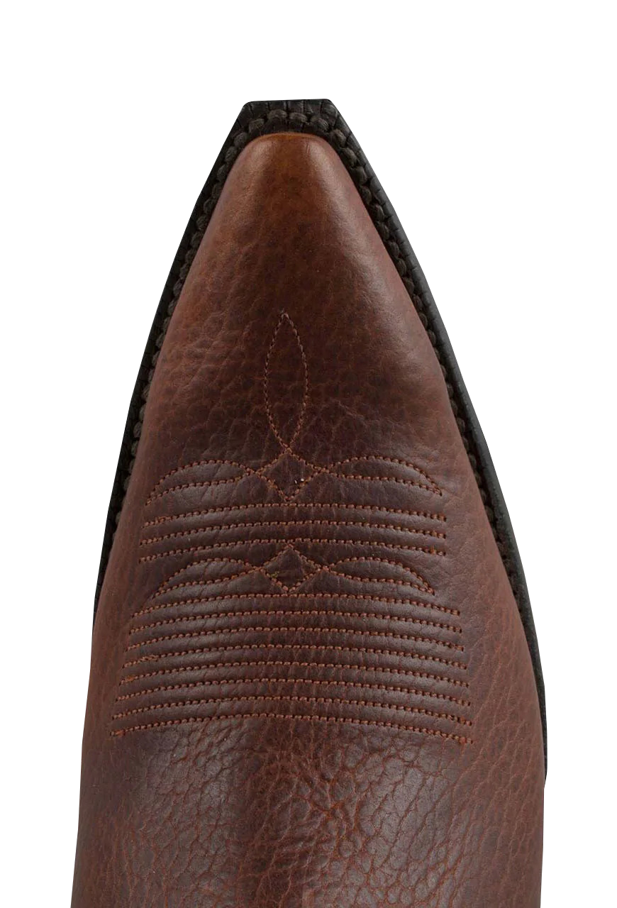 Black Jack for Pinto Ranch Men's Buffalo Cowboy Boots - Tan, Dark Brown