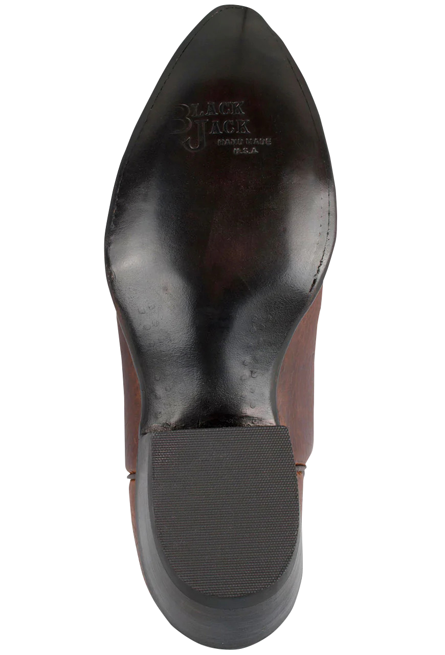 Black Jack for Pinto Ranch Men's Buffalo Cowboy Boots - Tan, Dark Brown