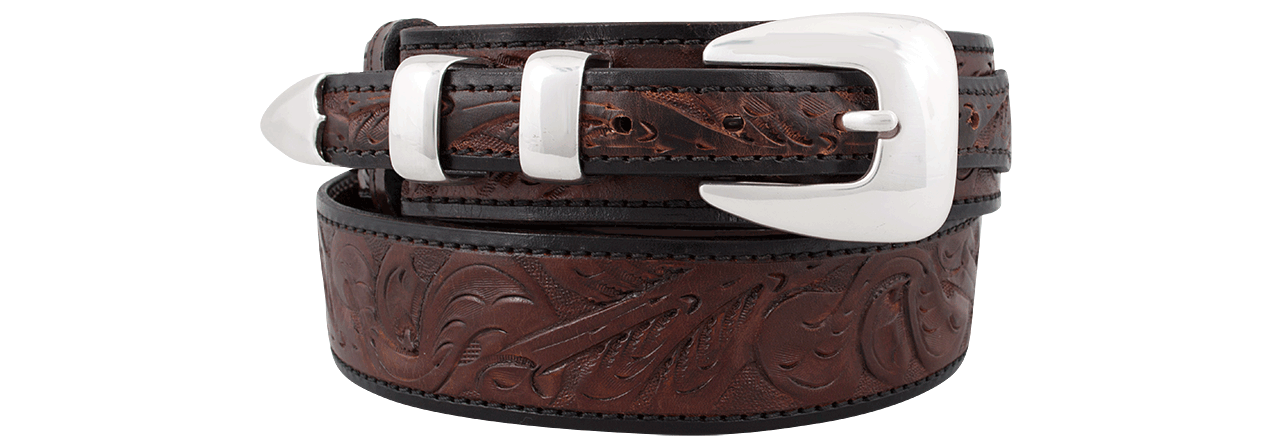 Chacon 1.5" Tooled Ranger Belt - Brown