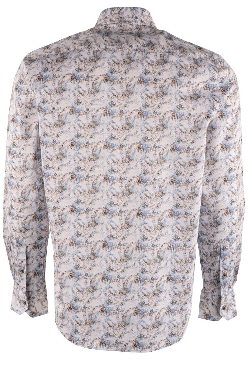 Pinto Ranch YY Collection Faded Paisley Print Long Sleeve Button-Front Shirt