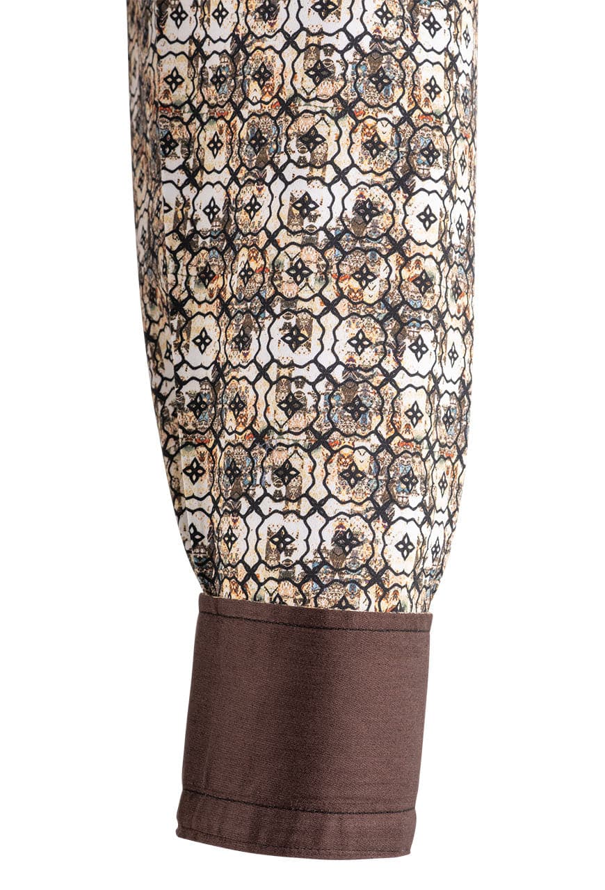Pinto Ranch YY Collection Foulard Stack Print Snap Shirt - Front