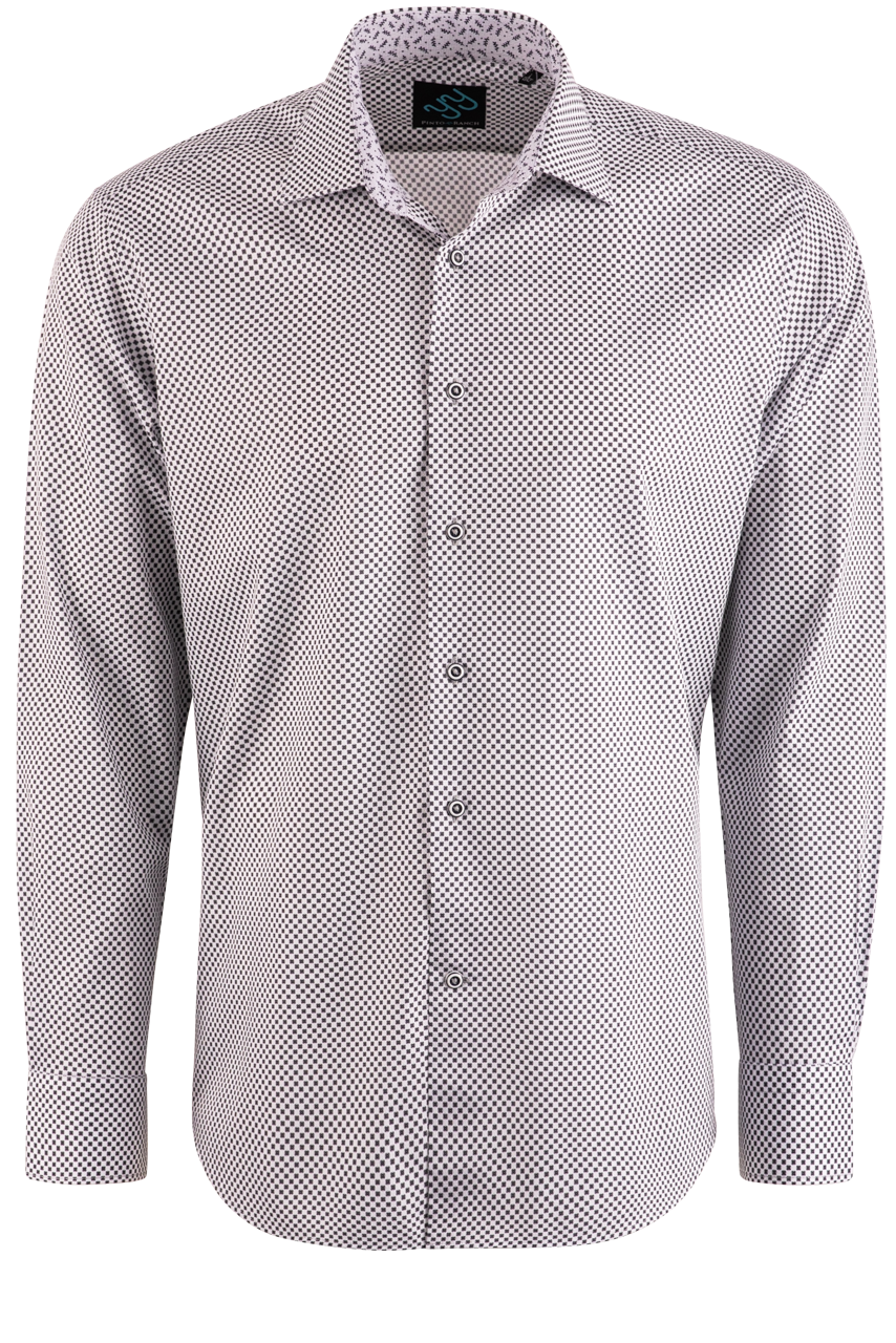 Pinto Ranch YY Collection Black Petal Long Sleeve Button-Front Shirt