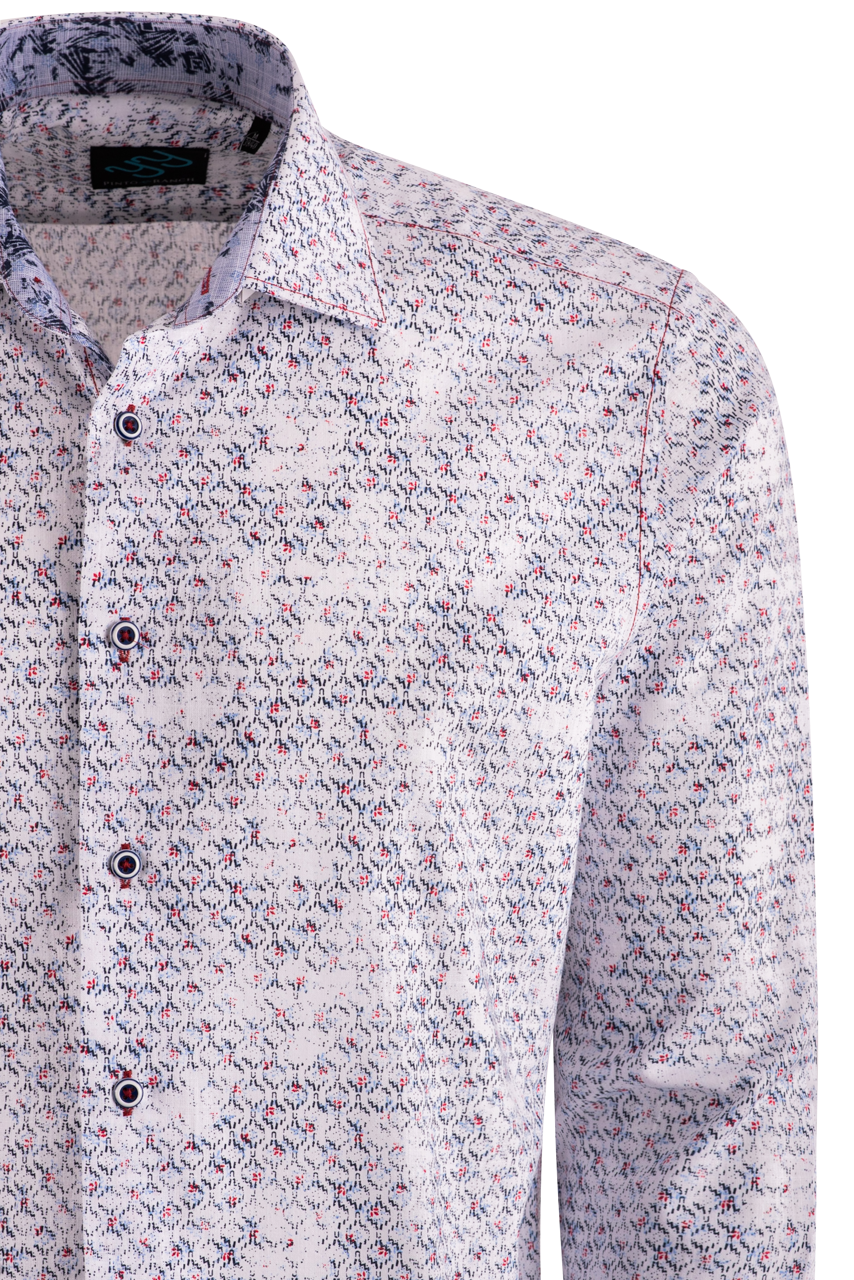 Pinto Ranch YY Collection Faded Long Sleeve Button-Front Shirt - White