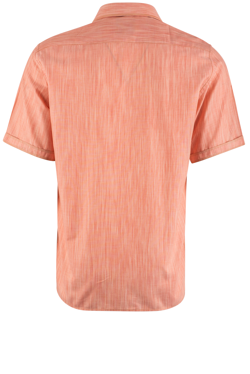Pinto Ranch YY Collection Polo Short Sleeve Button-Front Shirt - Melon