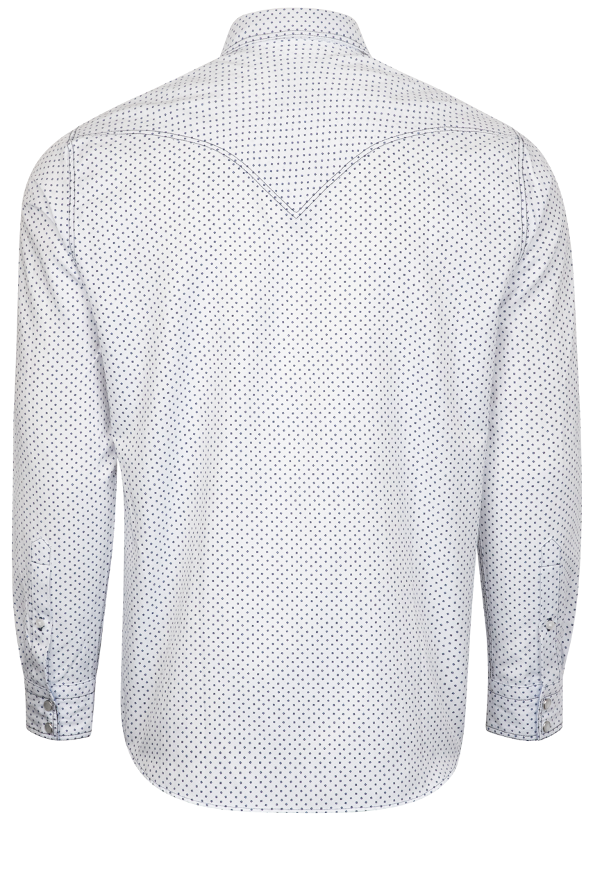 Pinto Ranch YY Collection Mini Diamond Snap Front Shirt - White