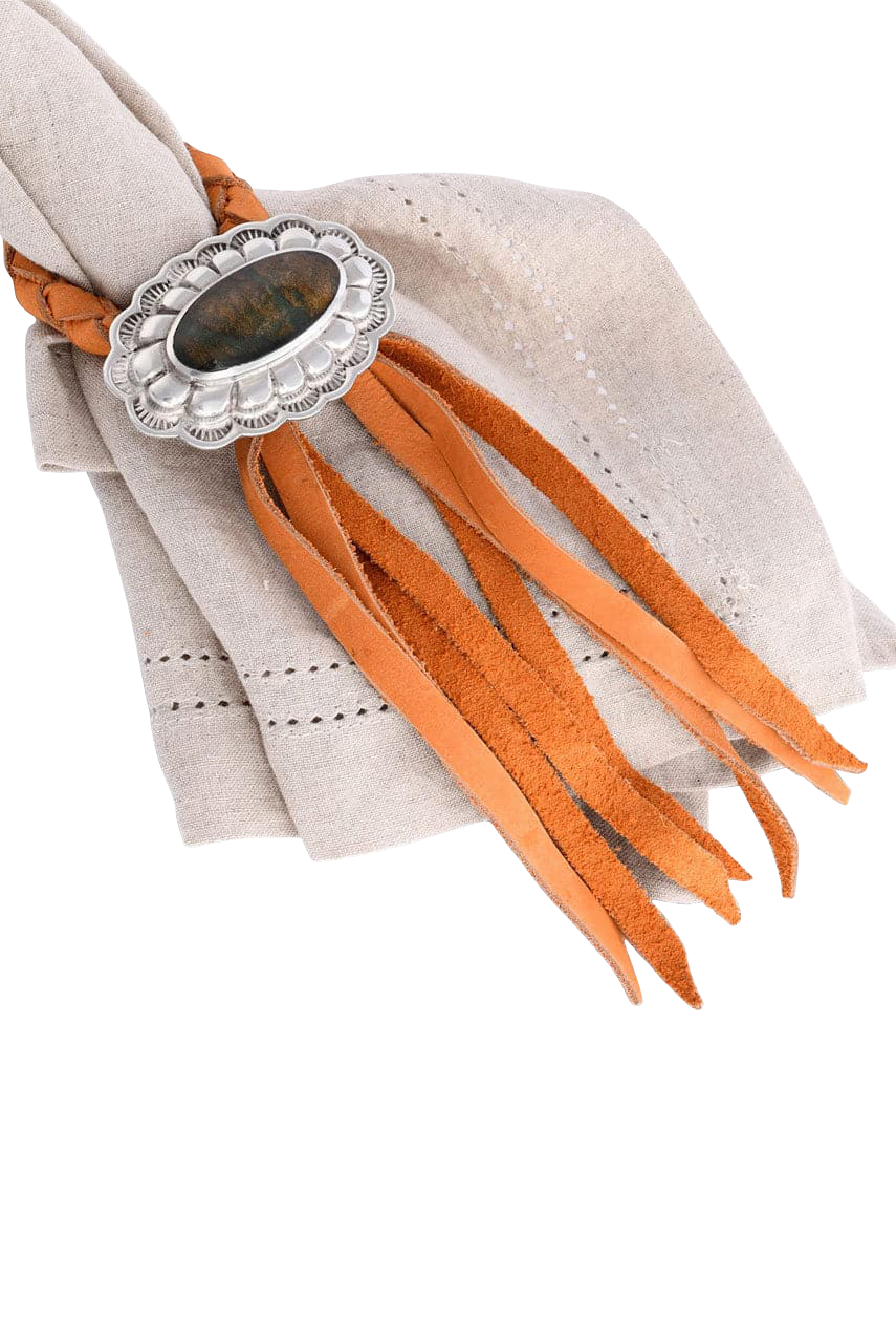 Arthur Court Concho Leather Napkin Ring
