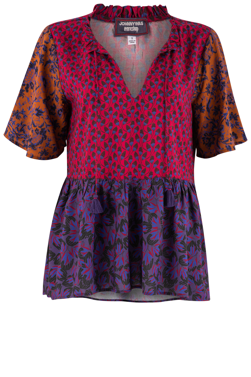 Johnny Was Pauline Ruffle Blouse