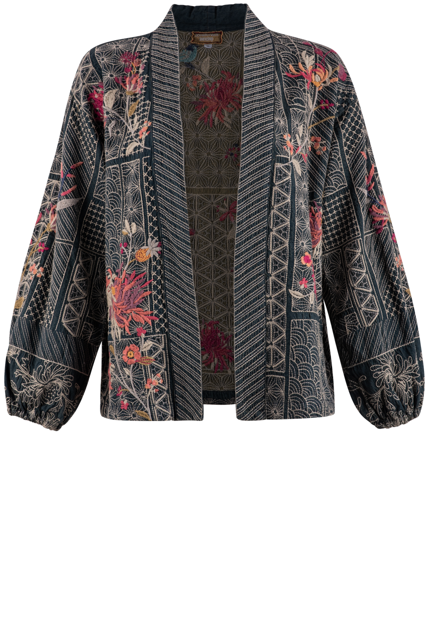 Johnny Was Denim Blue Multi Cardigan
