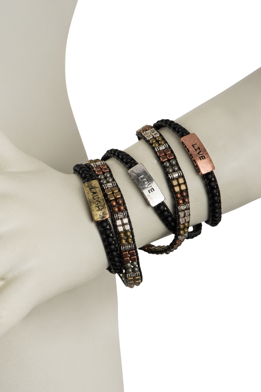 Wrapped To Wear Live, Laugh, Love Bracelet