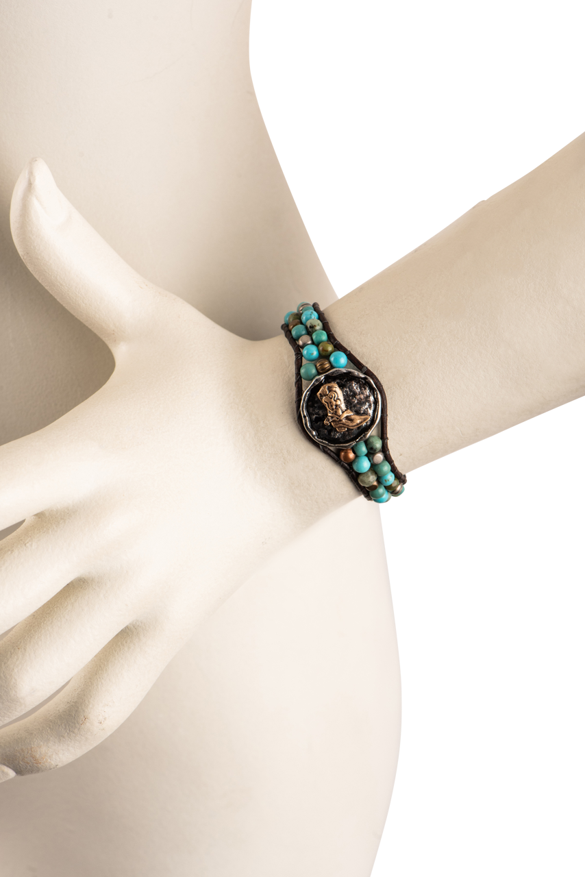 Wrapped To Wear Double Beaded Turquoise Bracelet