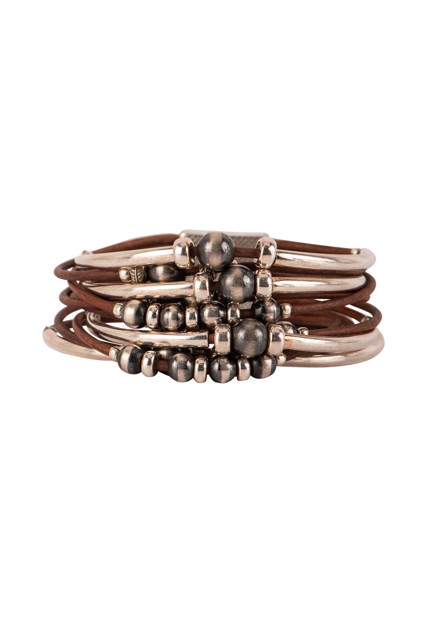 Wrapped To Wear Silver & Navajo Pearl Bracelet