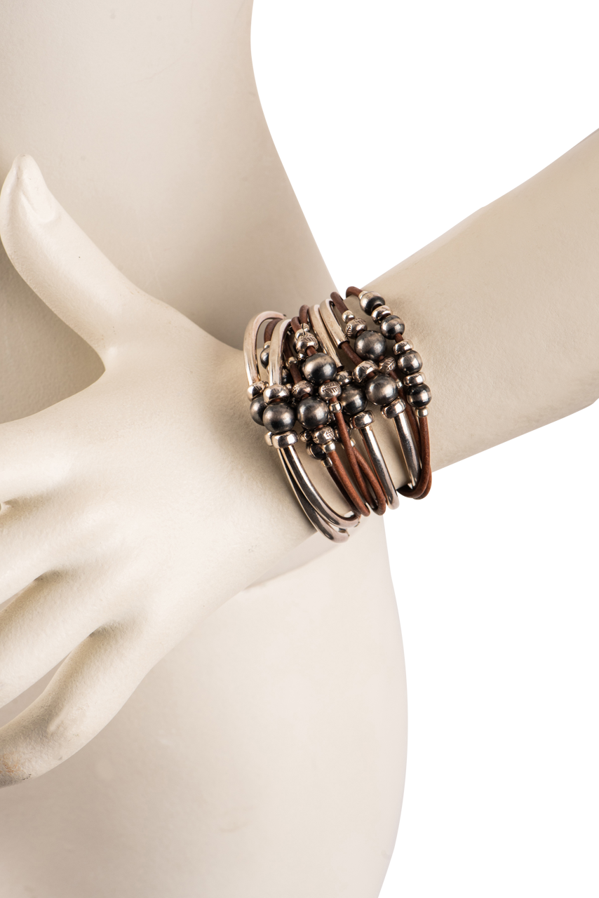 Wrapped To Wear Silver & Navajo Pearl Bracelet