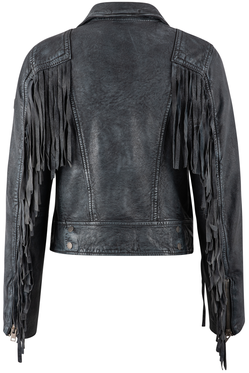 Mauritius Zoe Denim Blue Fringe Jacket