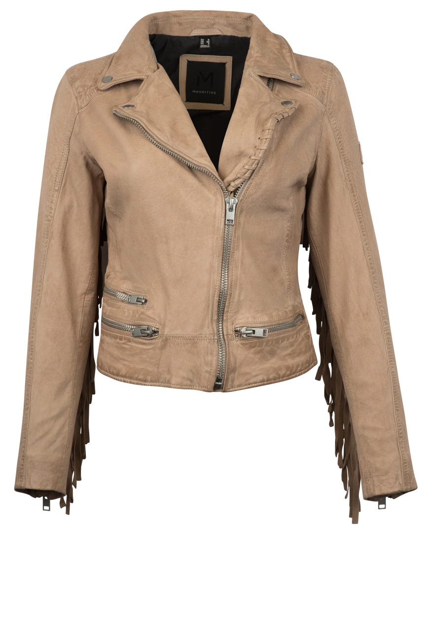 Mauritius Zoe Beige Fringe Jacket