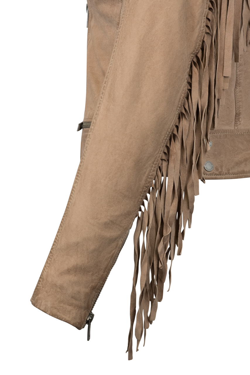 Mauritius Zoe Beige Fringe Jacket