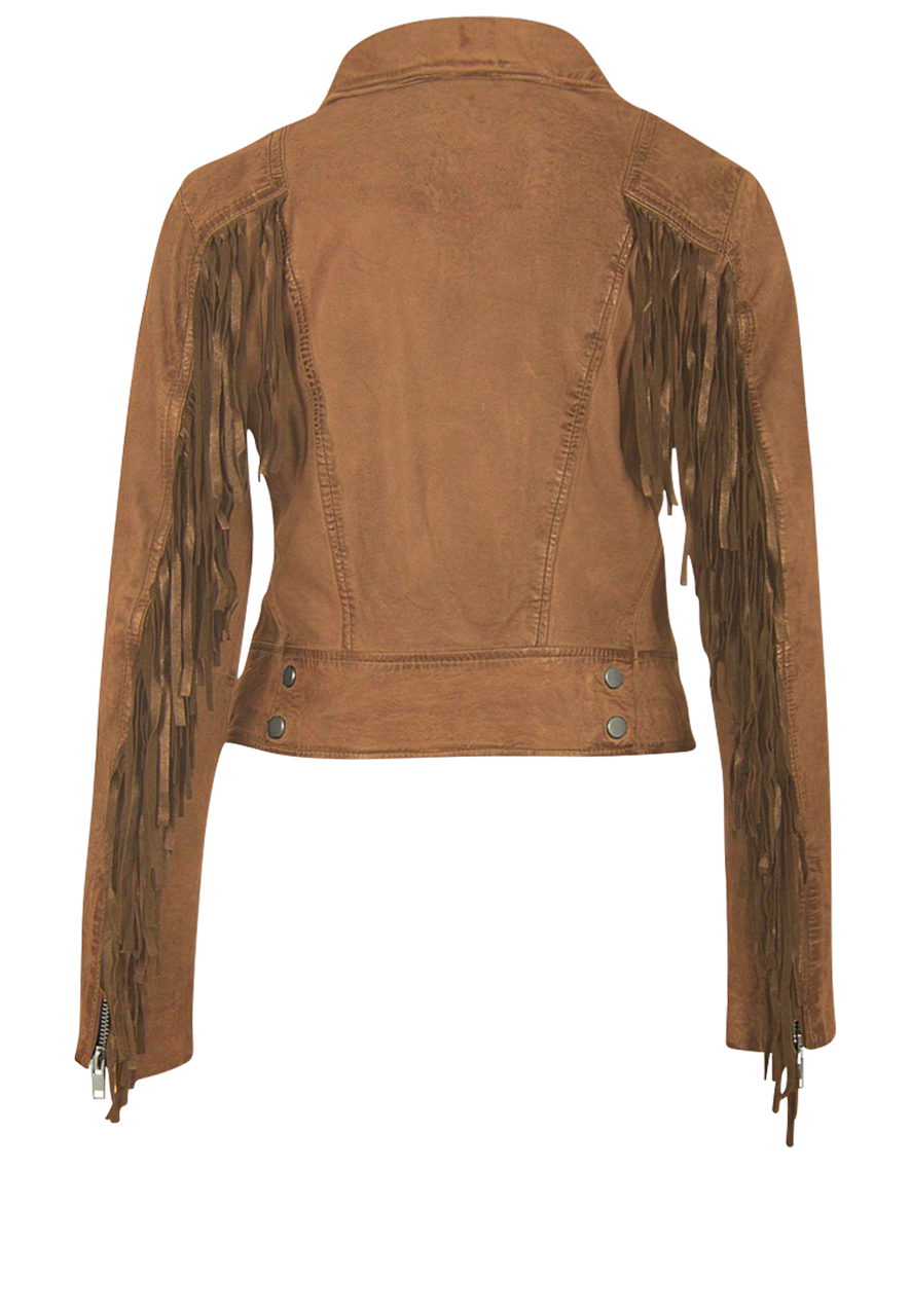 Mauritius Zoe Cognac Fringe Jacket
