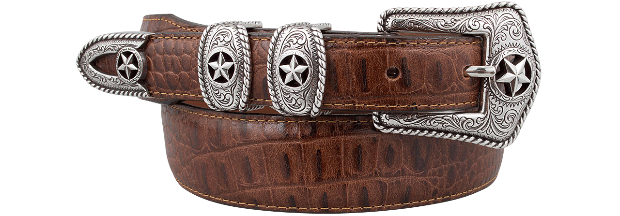 Tony Lama Country Croc Belt - Tan