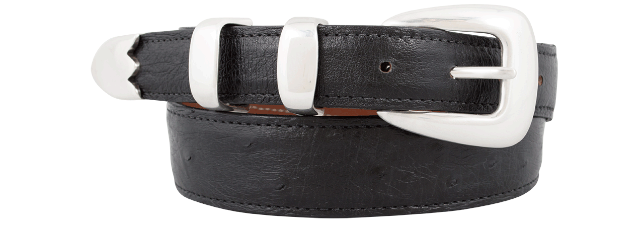 Chacon 1.25" Smooth Ostrich Tapered Belt