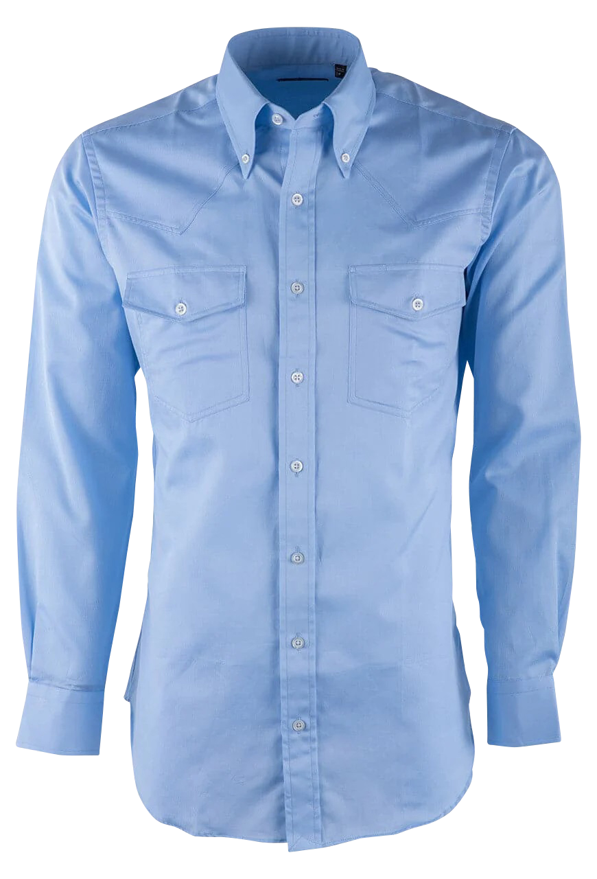 Pinto Ranch YY Solid Blue Pique Button-Front Western Shirt Pinto
