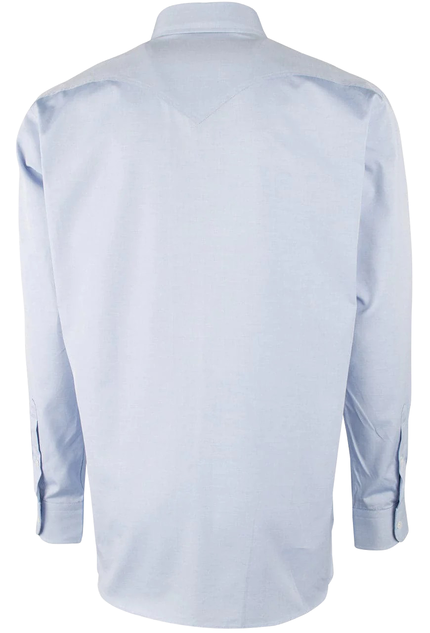 Pinto Ranch YY Collection Pinpoint Button-Front Shirt - Light Blue
