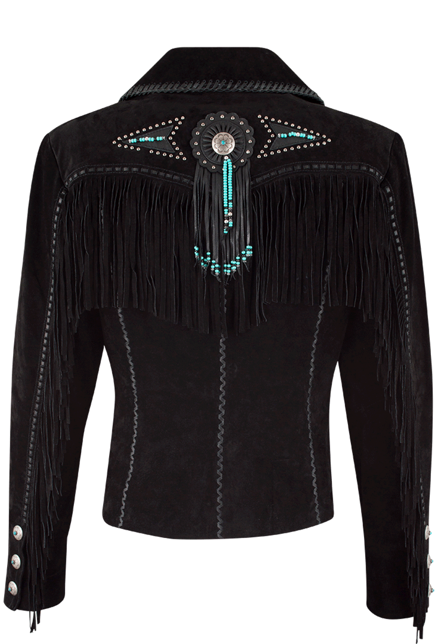 Scully Fawn Fringe Jacket - Black