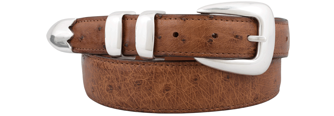 Chacon 1.25" Smooth Ostrich Tapered Belt