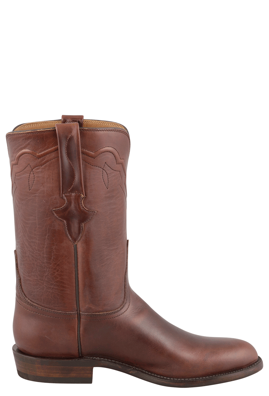Lucchese Men's Ranch Hand Leather Oiled Roper Boots - Chocolate Brown