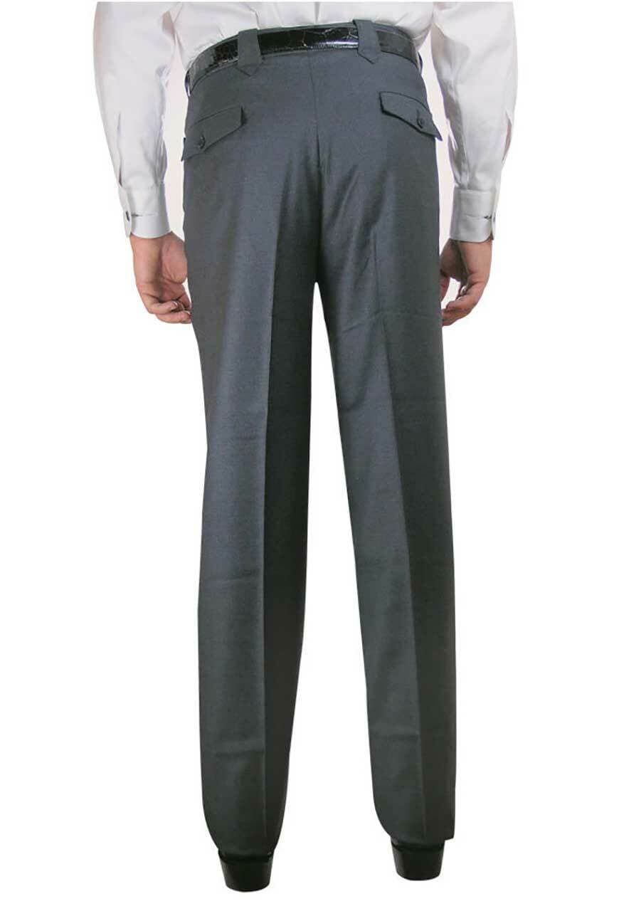 Luxury Plain Front Western Dress Slacks - Medium Gray